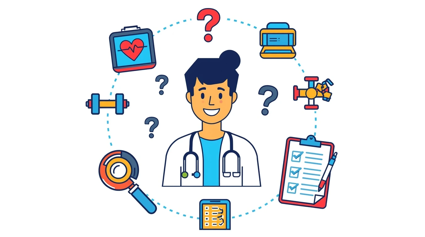 Visual representation of frequently asked questions about medical fitness.