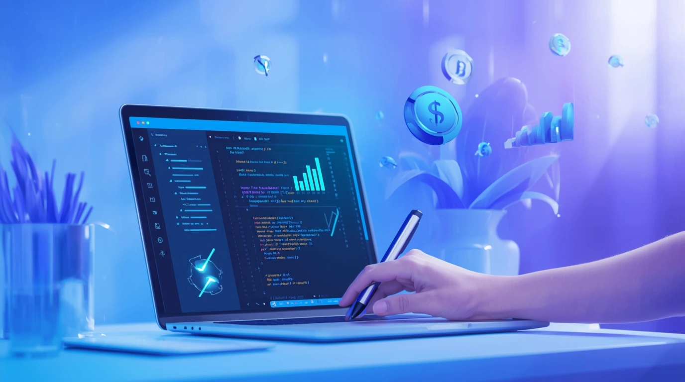 Developer using Replit to code and earn money online in 2025