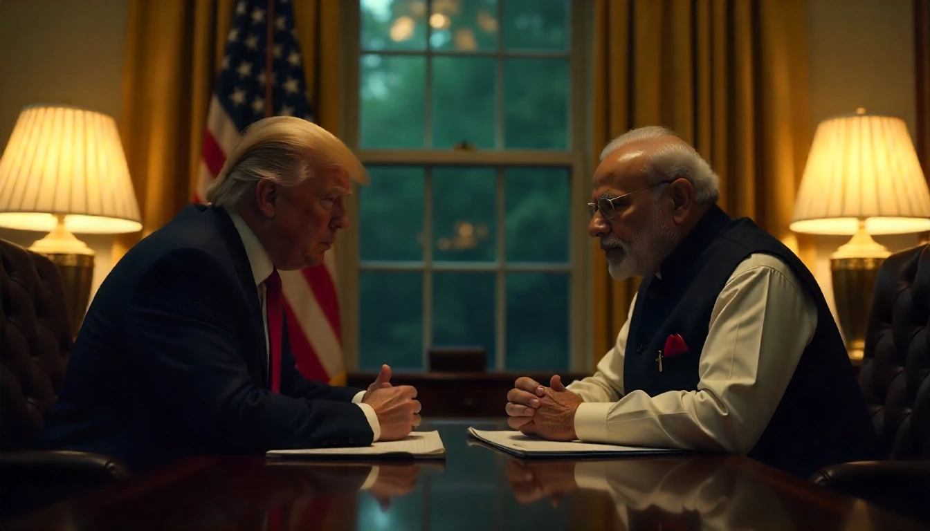USA and India leaders Trump and Modi in tense White House meeting