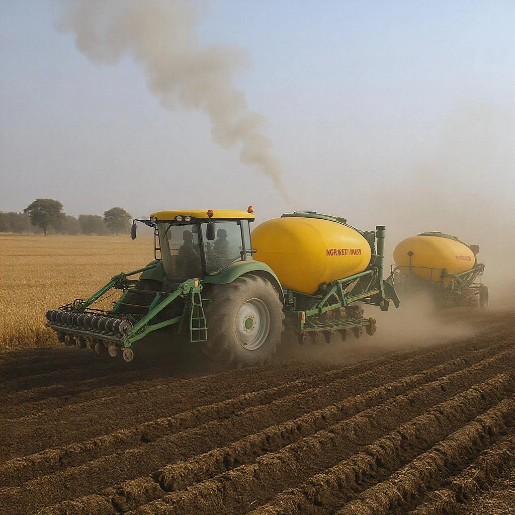 Agriculture in Pakistan Farmers using super seeders for sustainable farming in Pakistan.