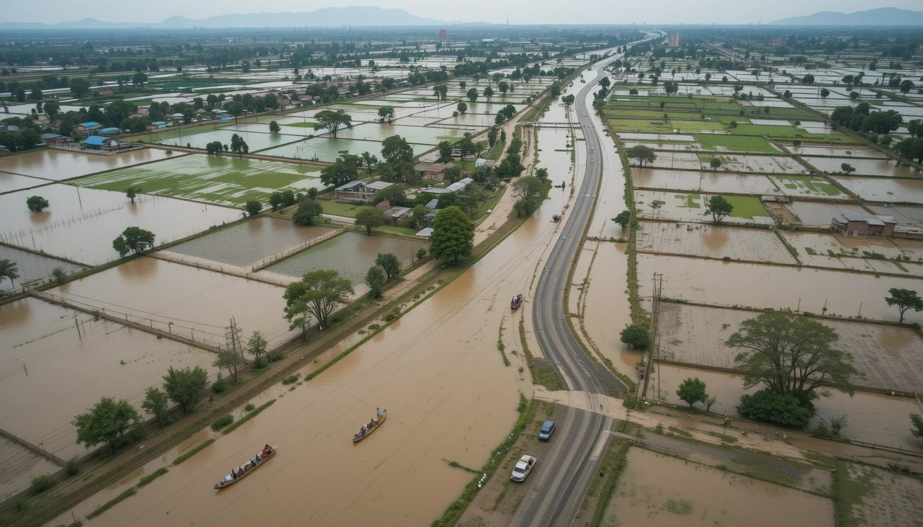 Climate change in pakistan and impacts in Pakistan shown through glaciers, floods, drought, and sea level rise.