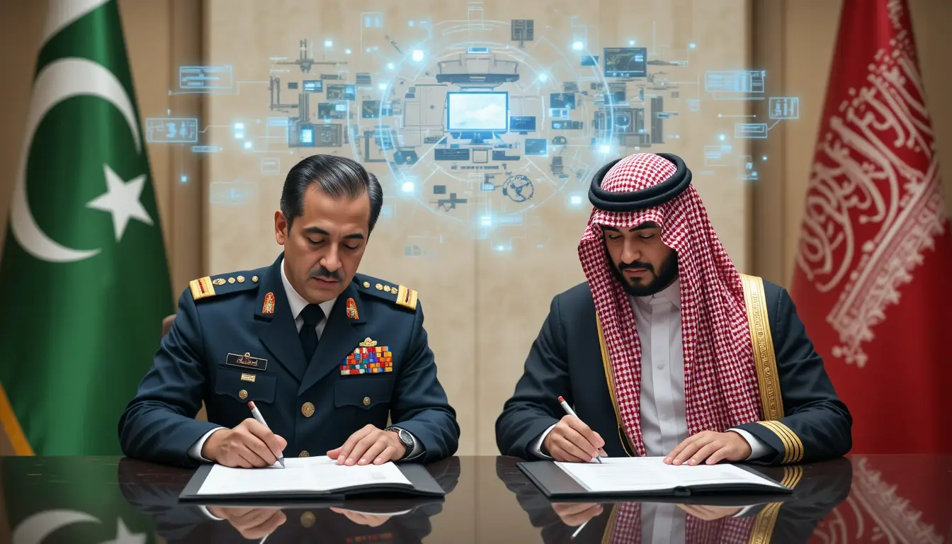 Pakistan and Saudi Arabia defense pact generals signing strategic agreement